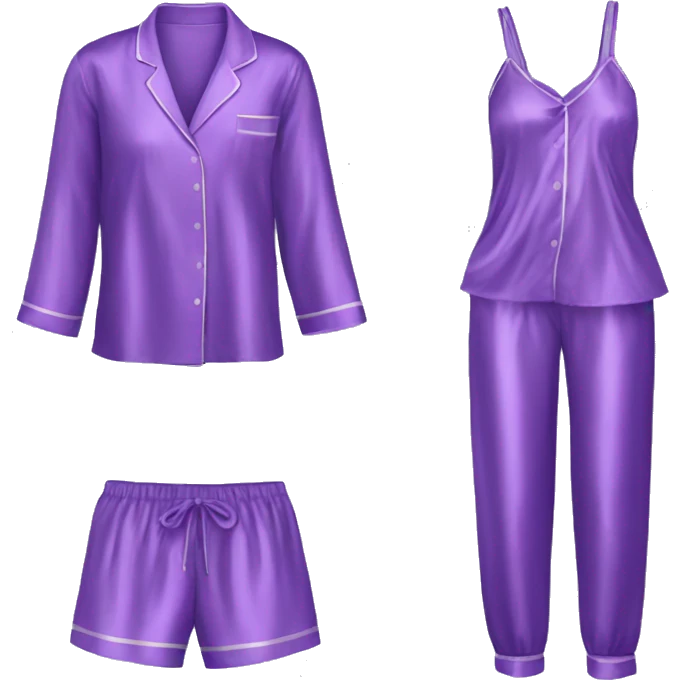 Purple silk pajamas set emoji