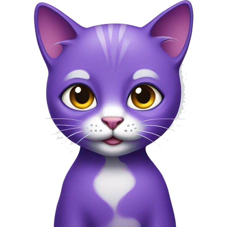 Cartoon purple purple cat emoji