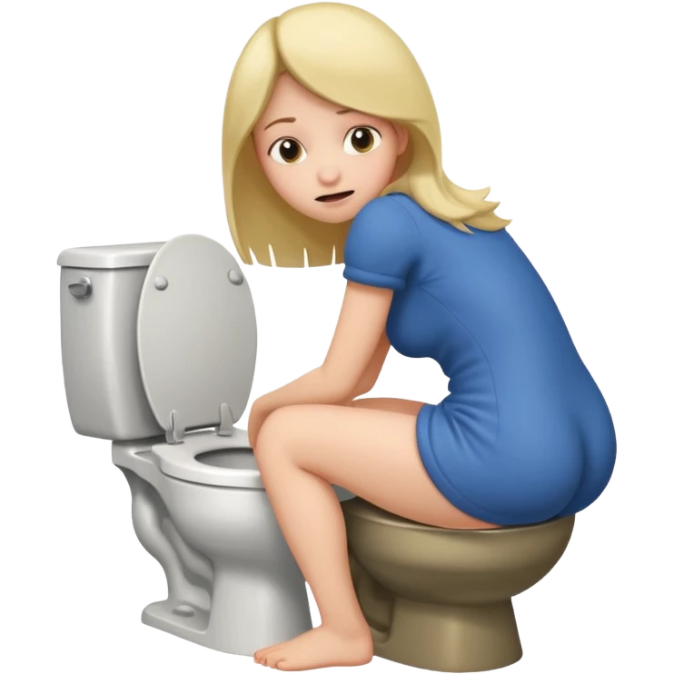 Big Booty girl leaning forward with ass towards viewer holding ass farting in the toilet emoji