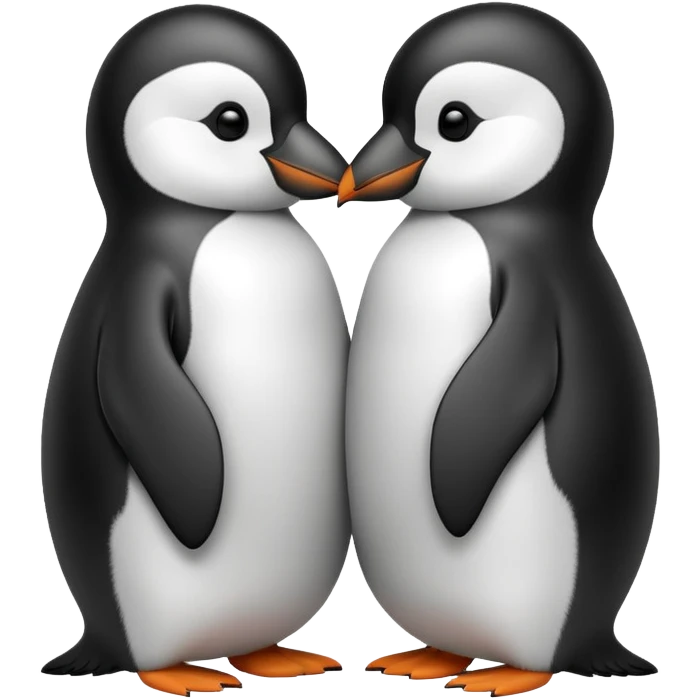 Penguin kisses penguin emoji