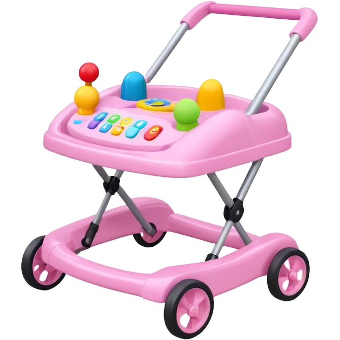 pink baby walker with toys on it emoji