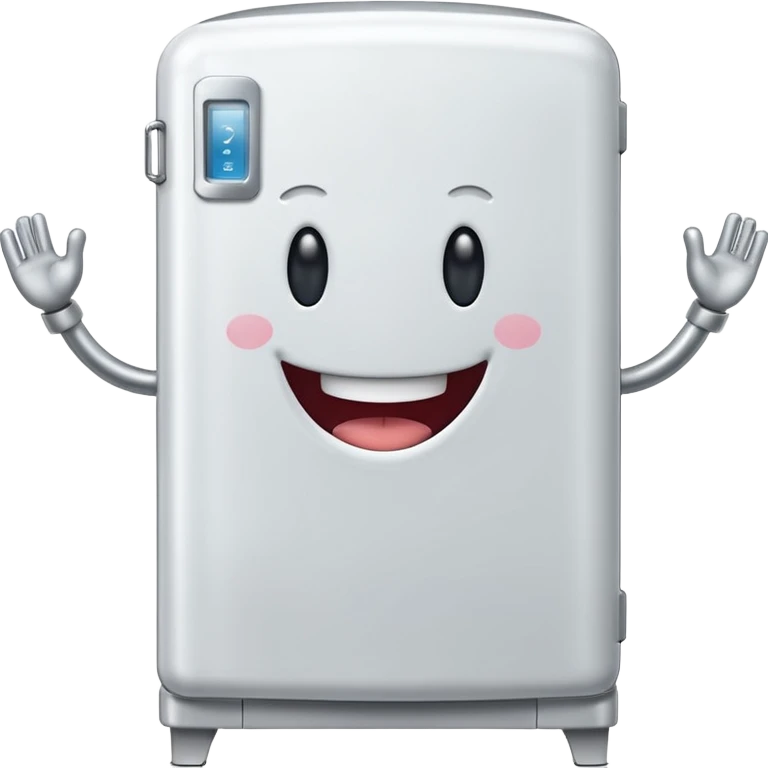 A fridge with arms and legs emoji