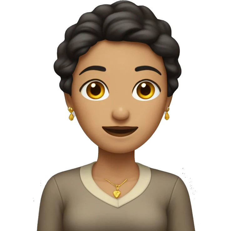 mujer morena con cabello largo y ondulado, llorando  emoji