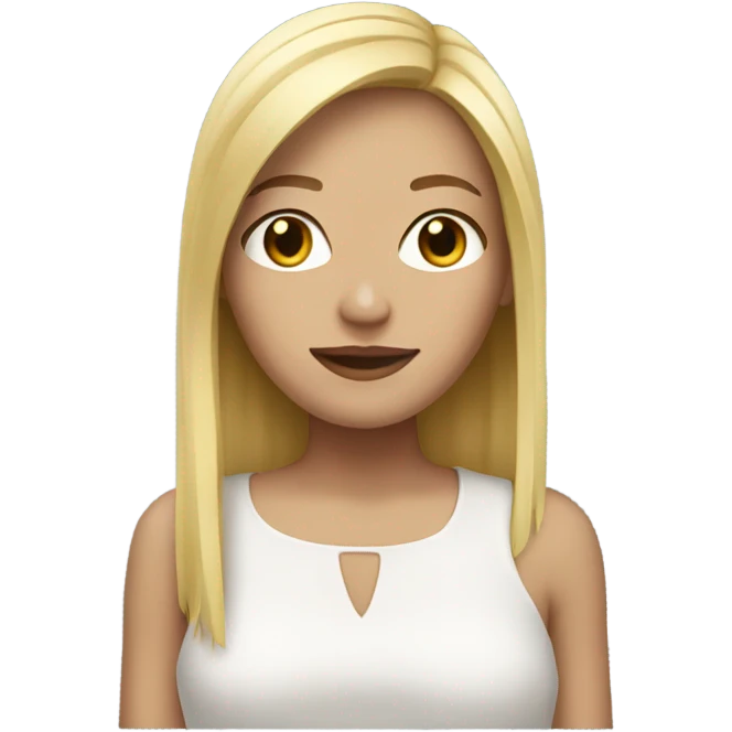 Girl with a straight blonde hair  emoji