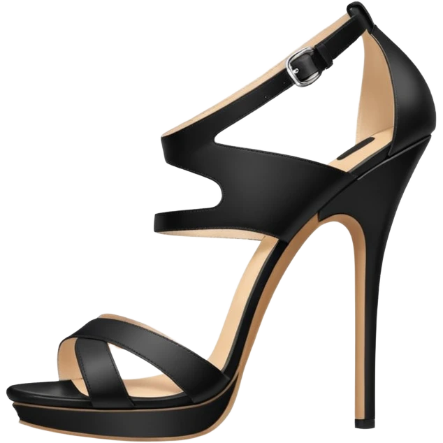 open toe black high heels fullopen sandals emoji