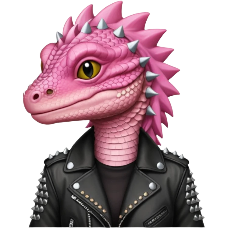 pink haired metalhead lizard emoji