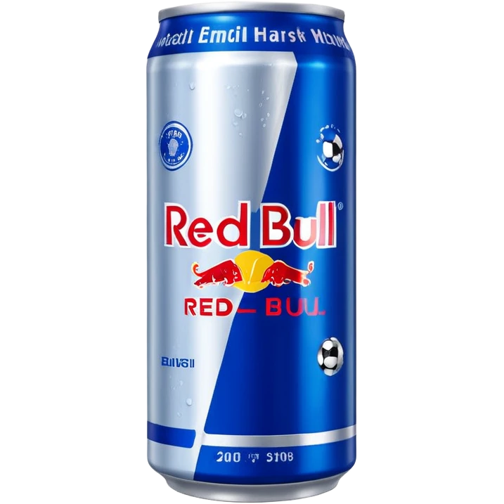 Red bull energy drink imogi for soccer match emoji