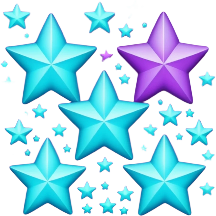 glitter purple and cian stars emoji