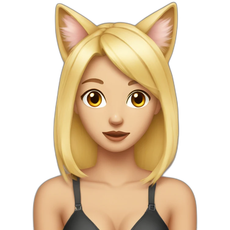 sexy blonde cat ears emoji