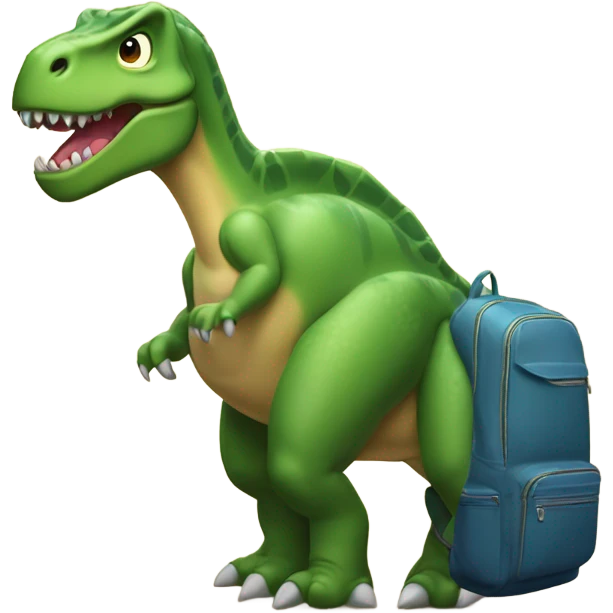 Dinosaurio con mochila emoji