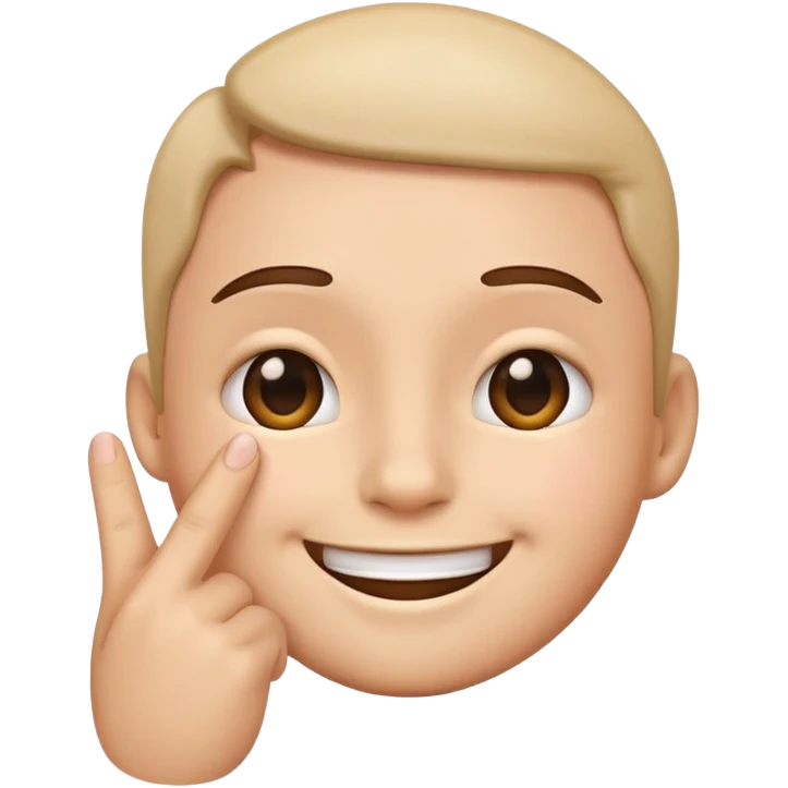 An emoji with showing fingers on the cheek emoji