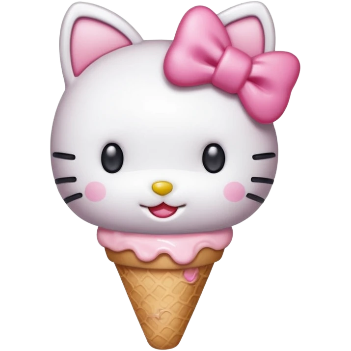 Hello kitty eating ice cream  emoji