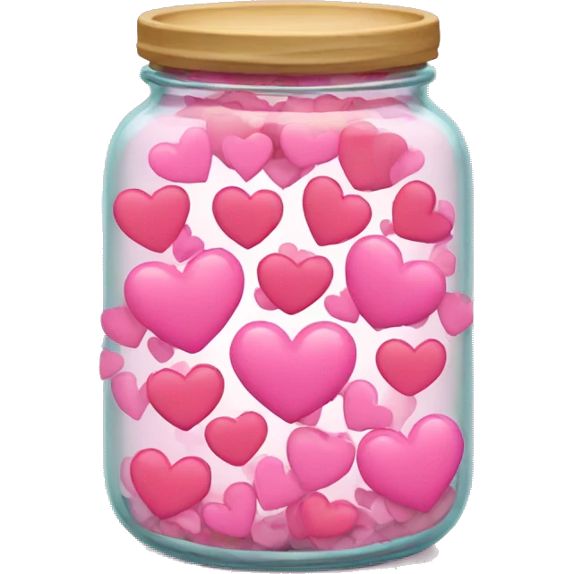 Jar full of pink hearts emoji