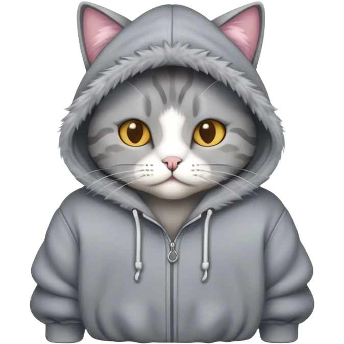 Gato con sudadera emoji