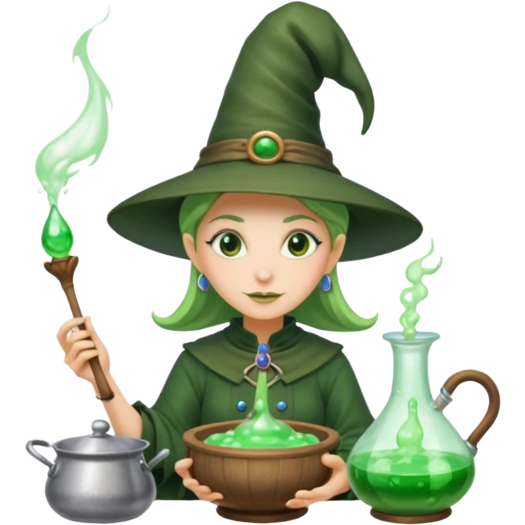green witch cooking potion emoji