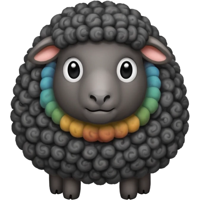 Oveja negra con canas emoji