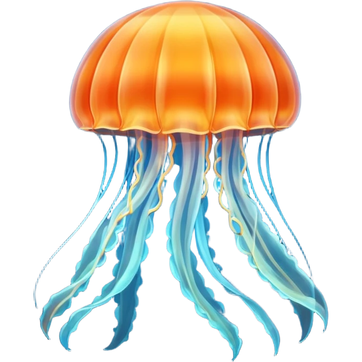 jellyfish with unique design and color but i want a simple one i dont want color orange and blue emoji