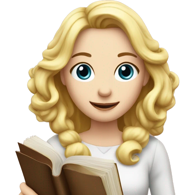 blonde mathelererin mit mathebuch in der hand  emoji