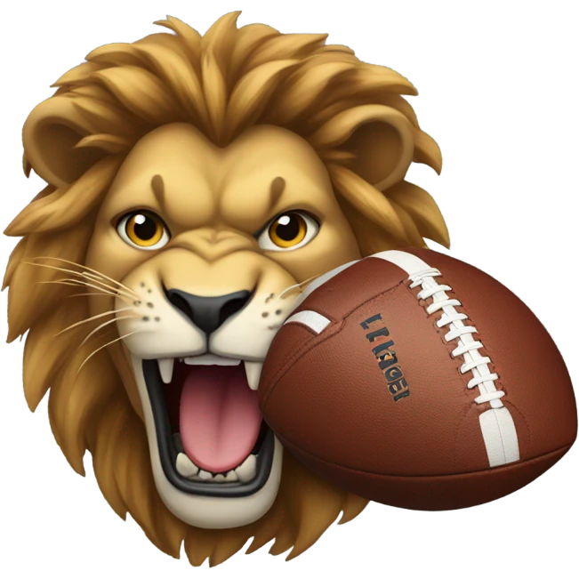 Fierce Lion carrying a football emoji