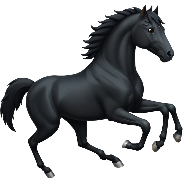 Black horse is running emoji
