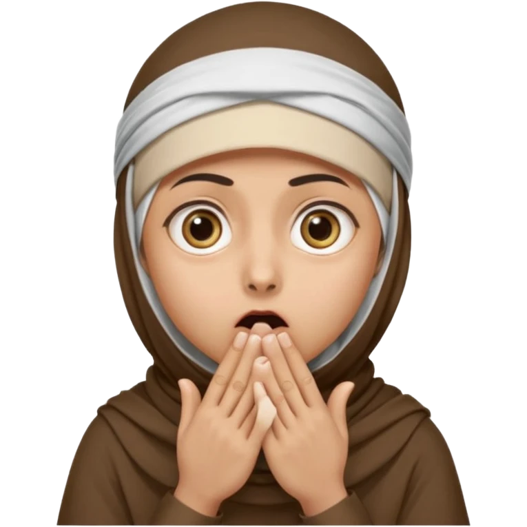 **المشهد**: وجه مصدوم، عيون كبيرة، يديه تغطيان فمه، مع "تأثير انفجار" صغير خلفه (مثل دخان أو شرر).
- **اللمسة**: قبعة تقليدية (مثل الشماغ أو الكوفية) مائلة على رأسه كرمز للبراءة!
 emoji