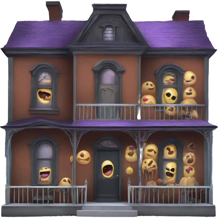 wide angle,creepy,Addams haunted dream house on food truck  emoji