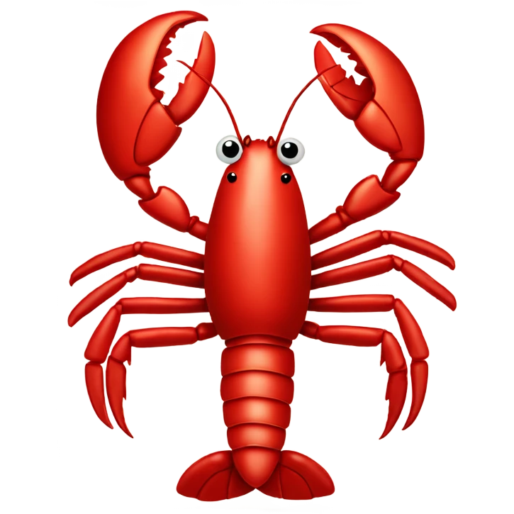 red valentines day heart card with lobster emoji