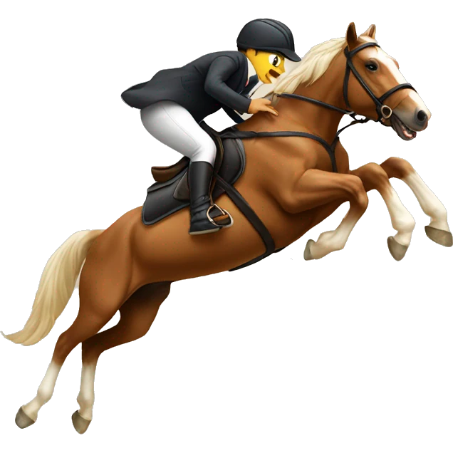 Horse jumping with a dog emoji