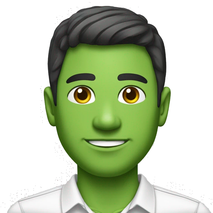 ES UN JOVEN DELGADO MORENO SIEMPRE USA CAMISA BLANCA Y VA COMO CANDIDATO DEL PARTIDO VERDE  emoji