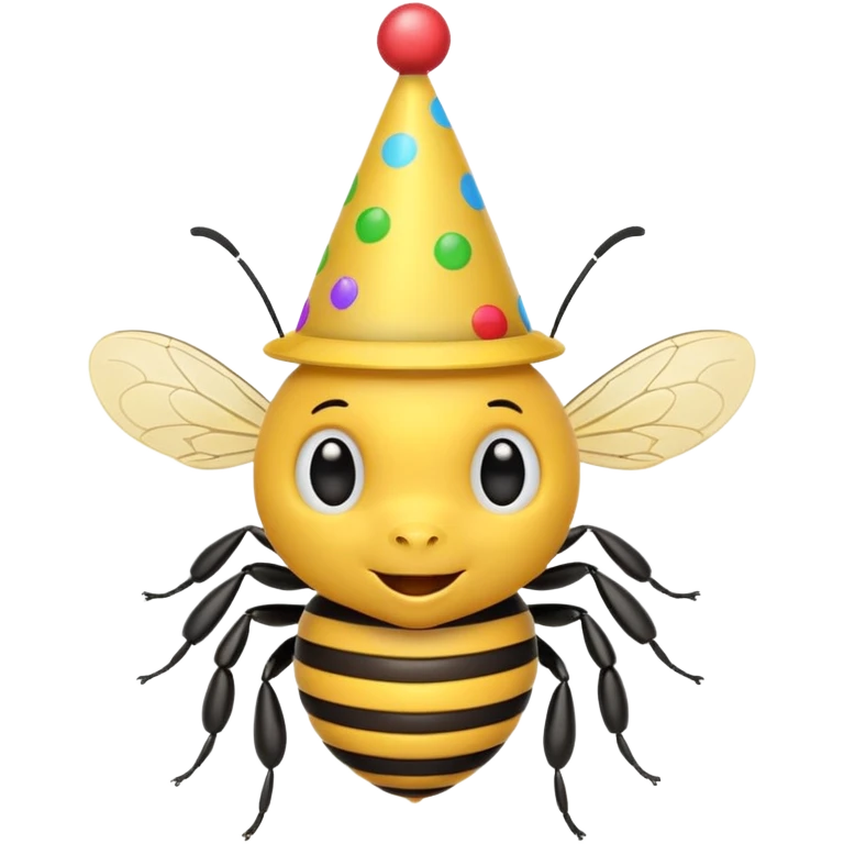 party hatted bee emoji