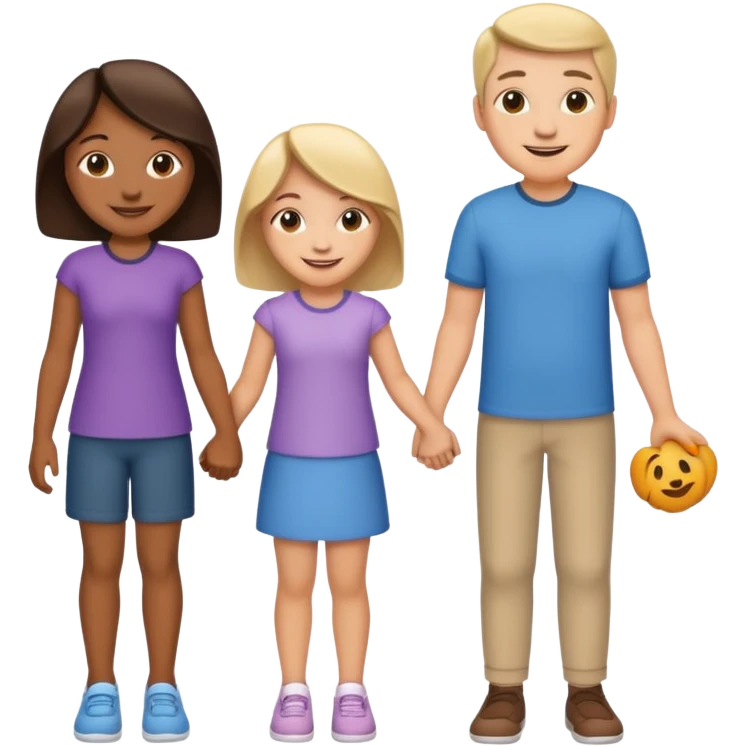 family of four, holding hands emoji