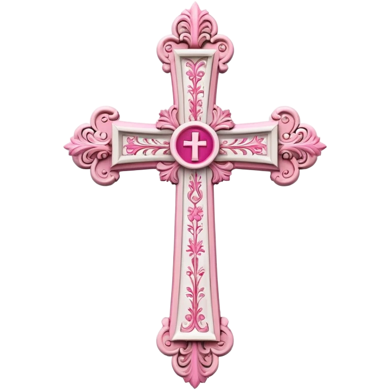 Pink and white cross emoji