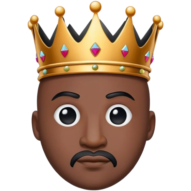 Bald black king emoji