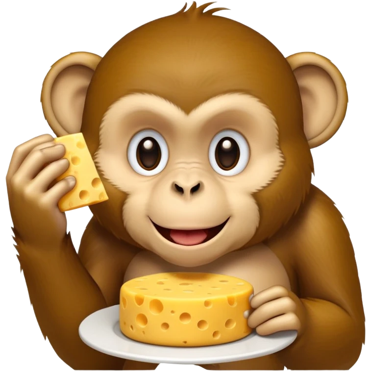 monkey eating cheese emoji