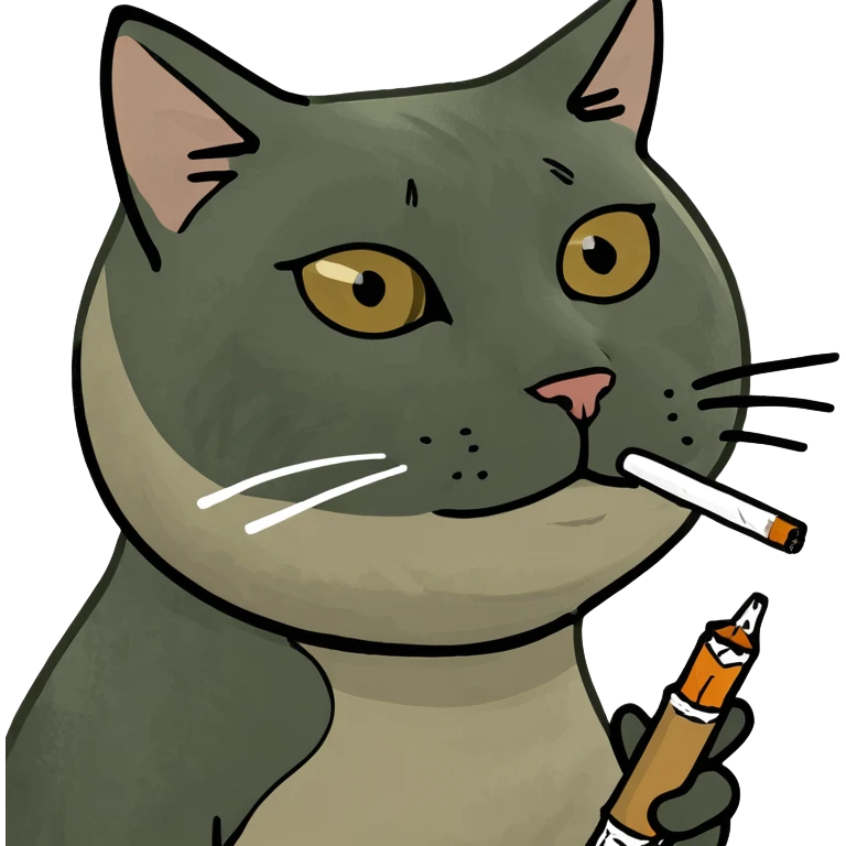 cat with sigarette emoji
