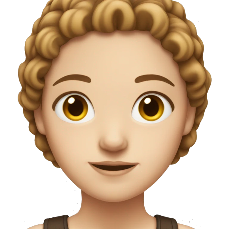 White girl with brown hair emoji
