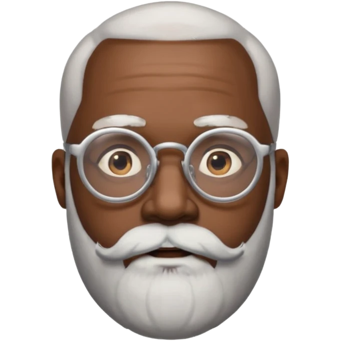 bald headed silver beard black man glasses emoji