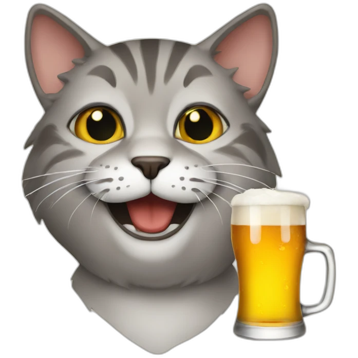 Cat drinks beer emoji
