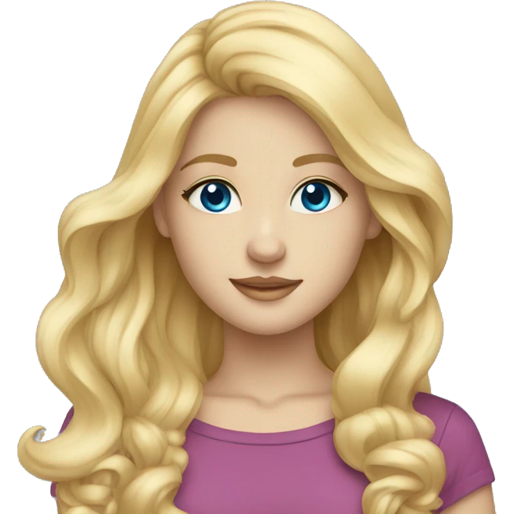 Pretty blonde girl with blue eyes teenager emoji