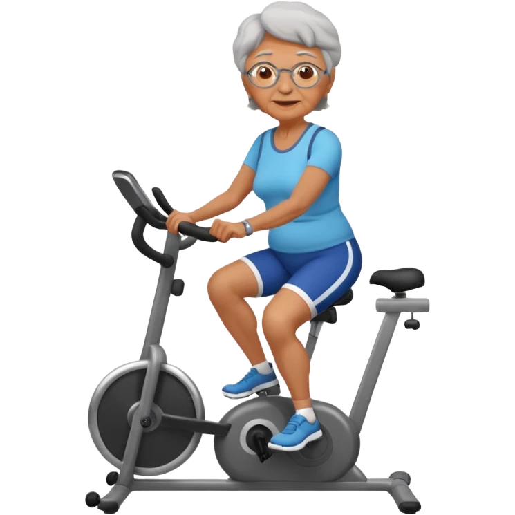 Grandma on a exercise bike emoji