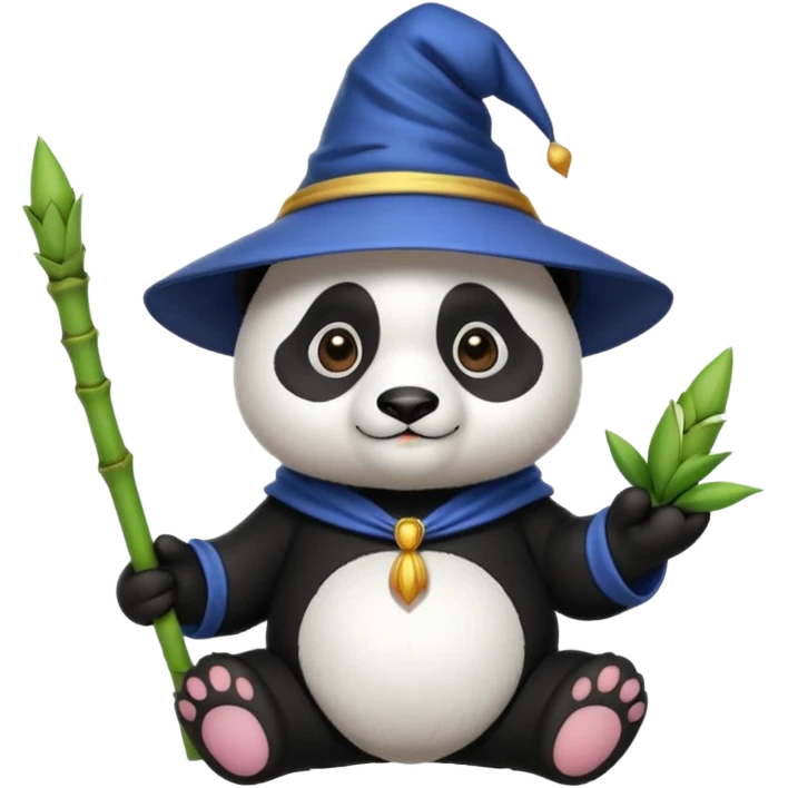Chcę Pandę która ma czapkę czarownika i która jest kolorach biało-czarnych emoji