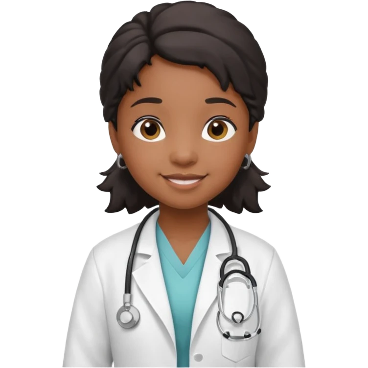 black female little child doctor emoji