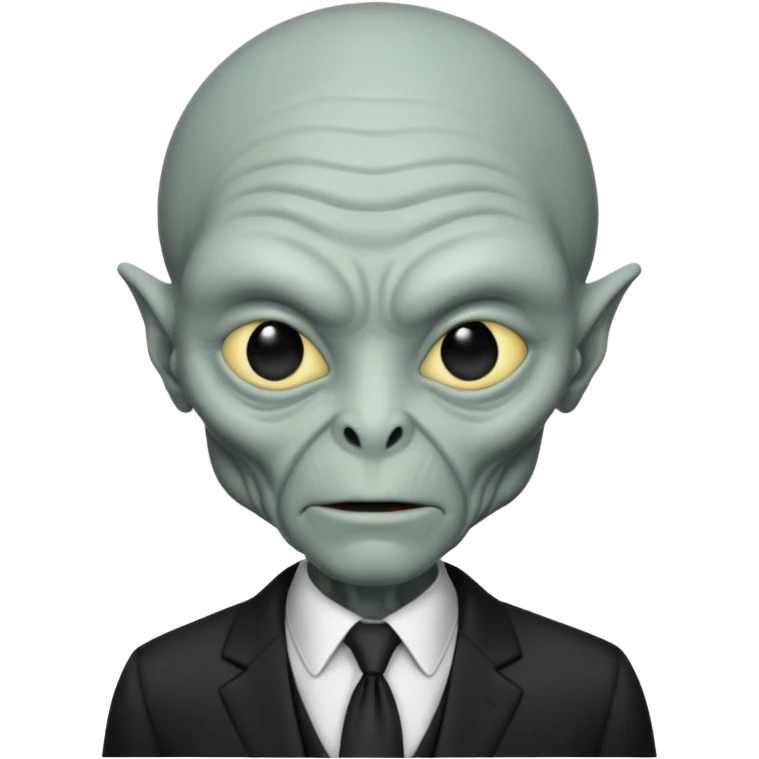 an old alien with black suit emoji
