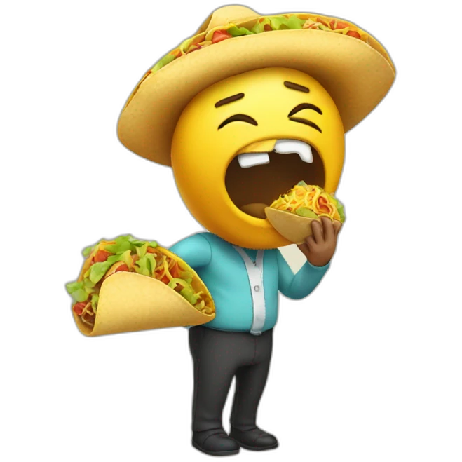 a fart eating a taco emoji