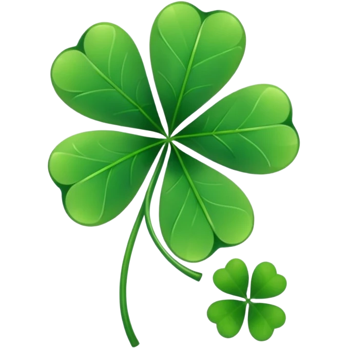 Lucky clover charm – green four-leaf clover. emoji