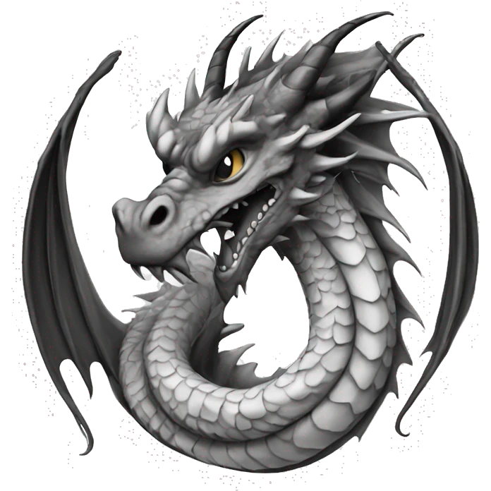 Black and white tattoo Design Dragon  emoji