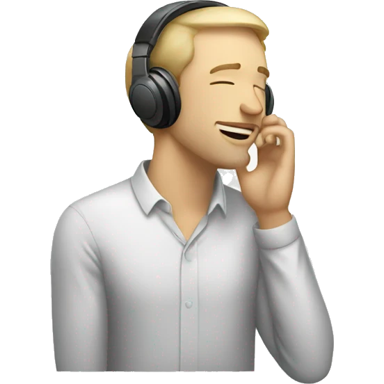 Drunk white man listening to music emoji