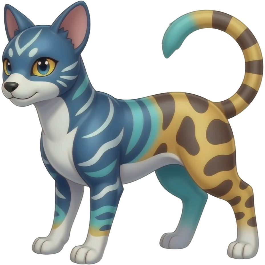 Digitigrade elemental realistic pretty elegant sleek shiny patterned quadrupedal Randomly marked randomly colored Absol-Purrloin-Shinx-Liepard-Electrike-Sprigatito-Litten-hybrid emoji