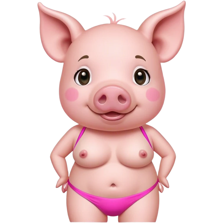 Pig in a bikini emoji