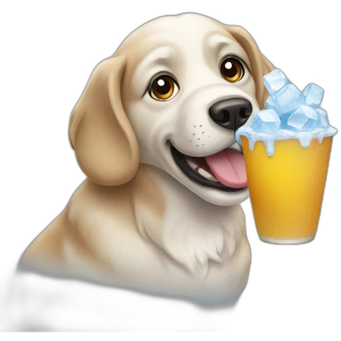 dog eating ice emoji